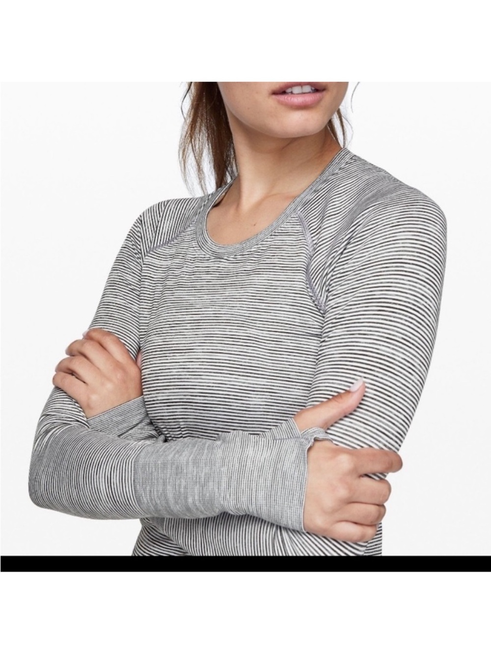 Lululemon Swiftly Tech Striped Long Sleeve Top